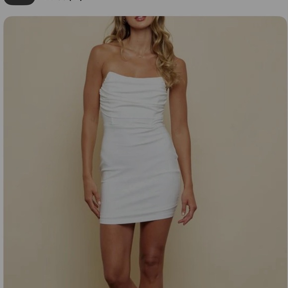 Blue Blush White Strapless Mini Dress - Picture 4 of 5